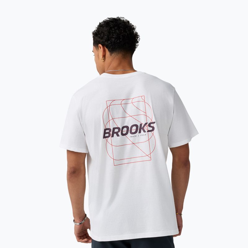 Футболка для бігу чоловіча Brooks Graphic white/burgundy blaze/cosmic 2