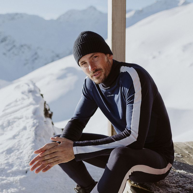 Чоловіча термоактивна кофта icebreaker 200 Oasis Sonebula High Neck navy/royal navy/snow/cb 8