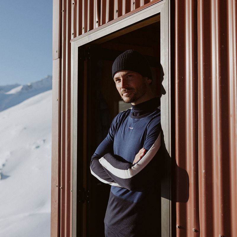 Чоловіча термоактивна кофта icebreaker 200 Oasis Sonebula High Neck navy/royal navy/snow/cb 11