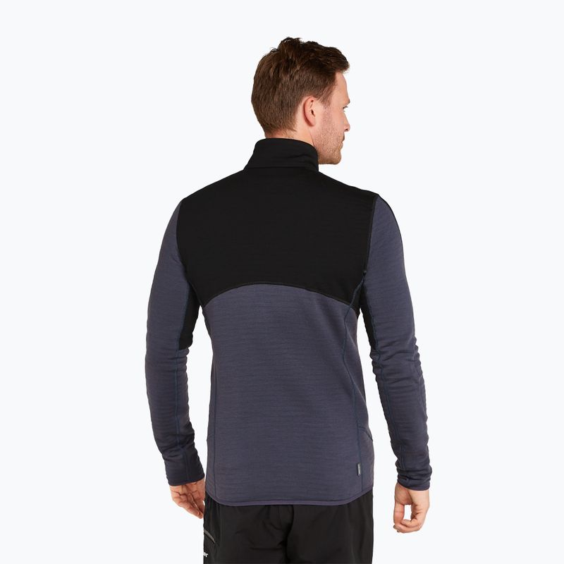 Кофта чоловіча icebreaker Merino 400 RealFleece Descender LS Zip black/ graphite/ cb 3