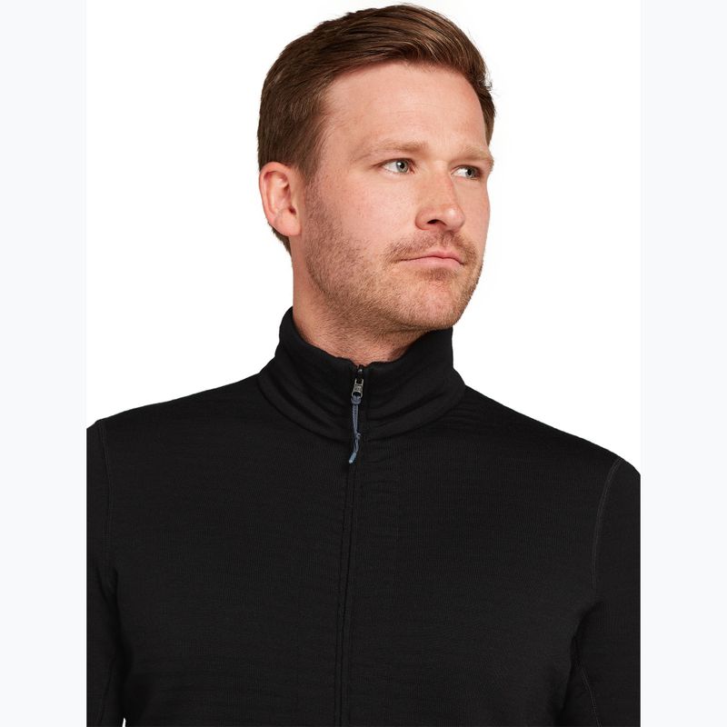 Кофта чоловіча icebreaker Merino 400 RealFleece Descender LS Zip black/ graphite/ cb 5