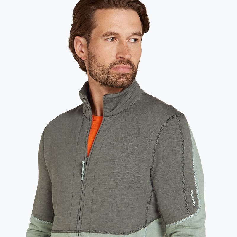 Кофта чоловіча icebreaker Merino 400 RealFleece Descender LS Zip galaxy/ moss/ cb 5