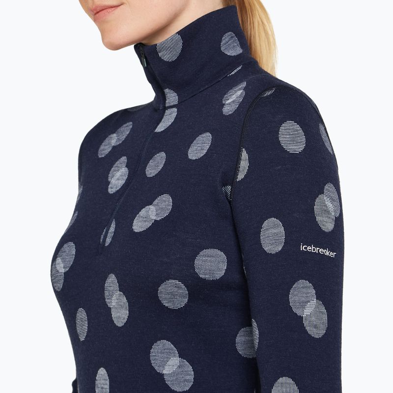 Кофта термічна жіноча icebreaker Merino 260 Vertex LS Half Z Falling Flakes midnight navy/ snow/j 5