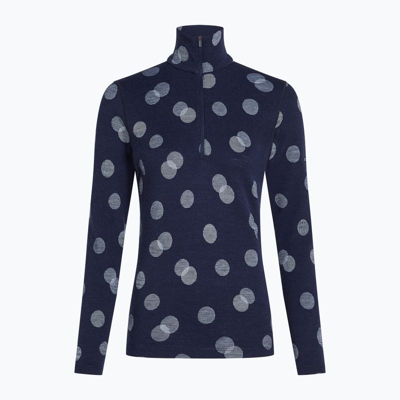 Кофта термічна жіноча icebreaker Merino 260 Vertex LS Half Z Falling Flakes midnight navy/ snow/j 7