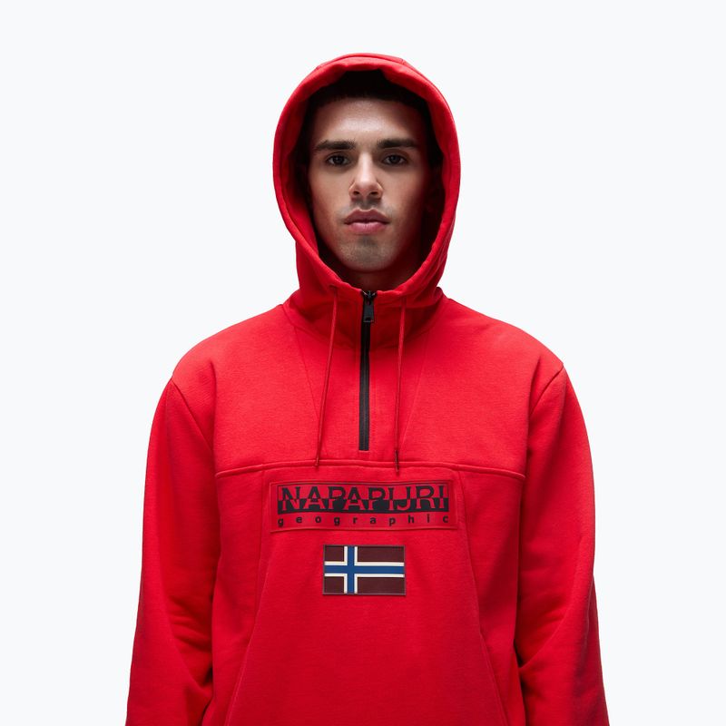 Кофта чоловіча Napapijri Burgee Half Zip Hooded 2.0 red goji 4