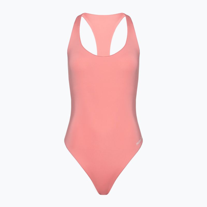 Жіночий суцільний купальник Hurley O&O Solid Racerback Moderate з роздільною спинкою тихоокеанський рожевий