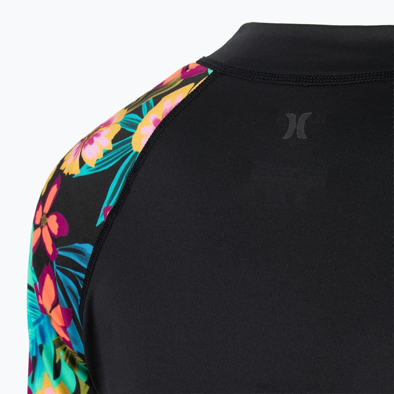 Жіночі плавки Hurley Fiji Fantasy на блискавці спереду Rashguard для плавання з довгим рукавом чорний 4