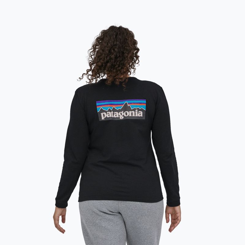 Лонгслів жіночий Patagonia P-6 Logo Responsibili-Tee black 2