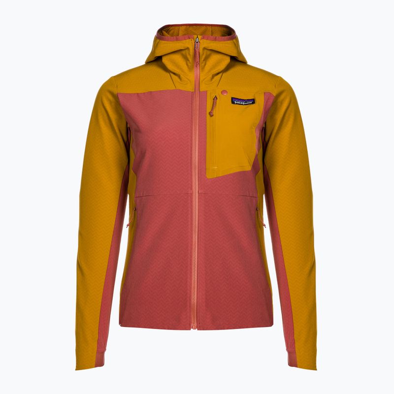 Куртка софтшелл жіноча Patagonia R1 CrossStrata Hoody burl red