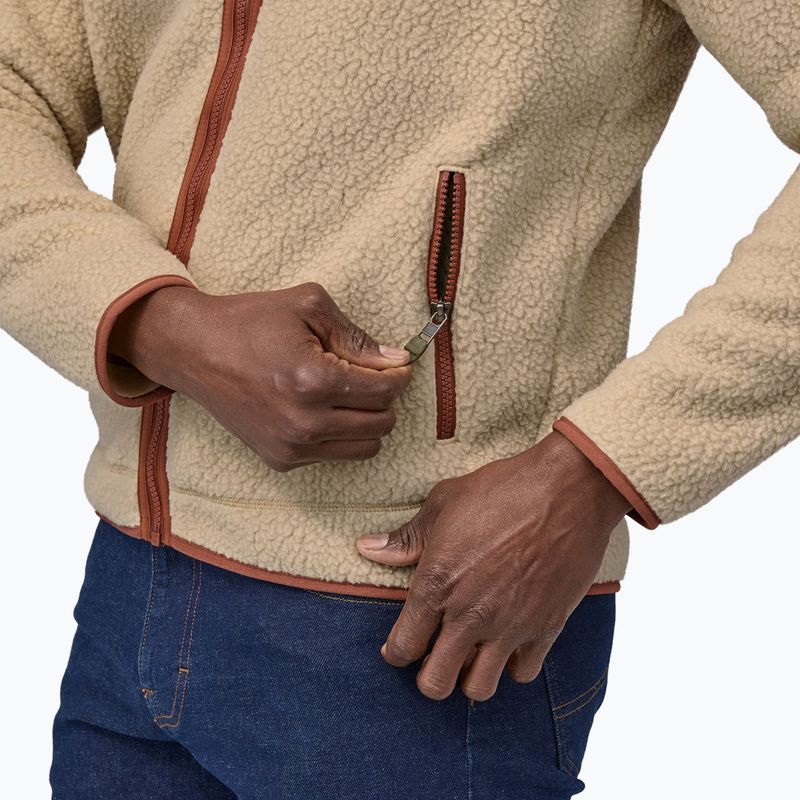 Кофта флісова чоловіча Patagonia Retro Pile el cap khaki w/sisu brown 5