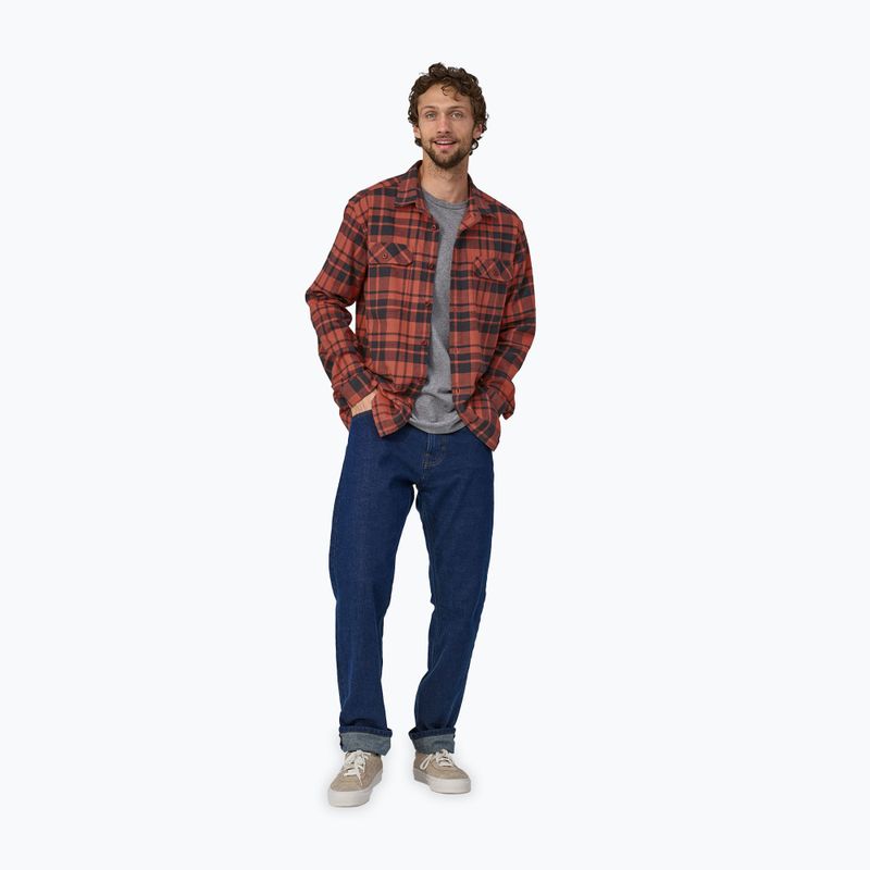 Сорочка чоловіча Patagonia Organic Cotton MW Fjord Flannel ice caps/burl red 3