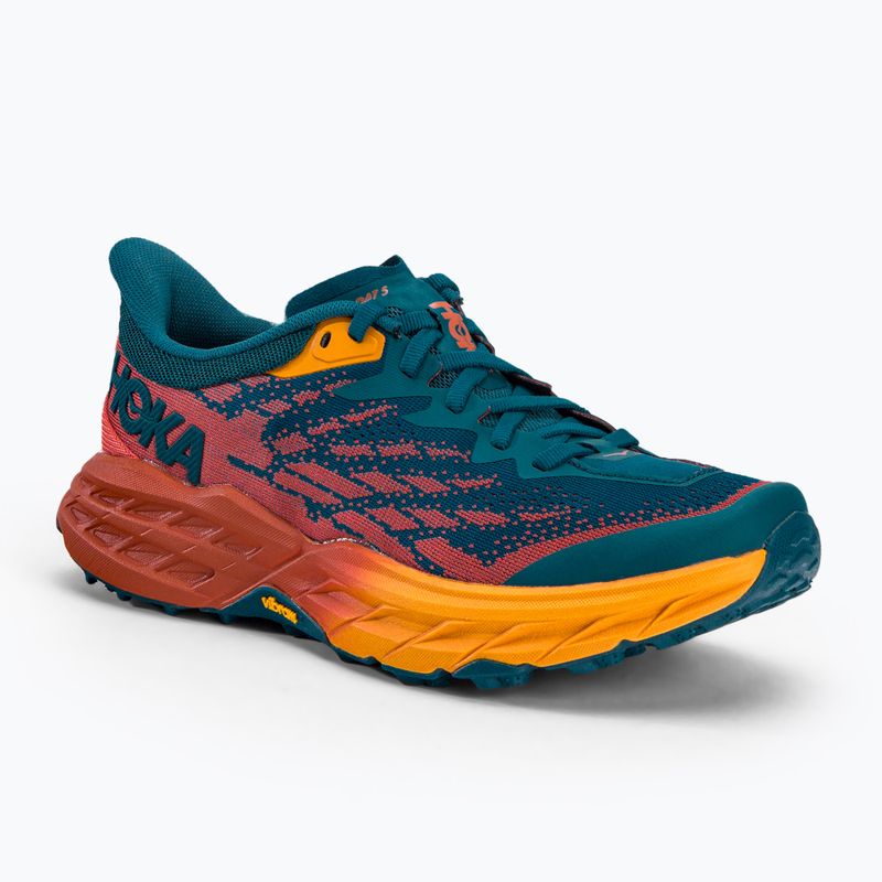 Кросівки для бігу жіночі HOKA Speedgoat 5 блакитно-помаранчеві 1123158-BCCML