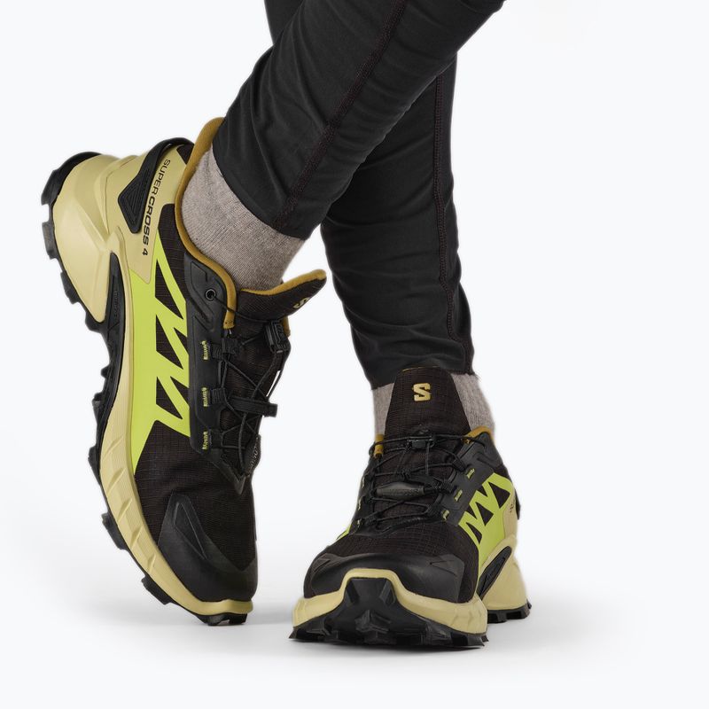 Кросівки для бігу чоловічі Salomon Supercross 4 GTX чорно-зелені L41731700 3