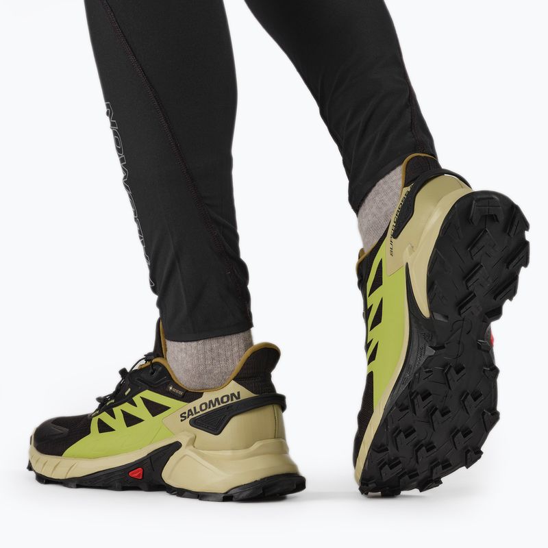 Кросівки для бігу чоловічі Salomon Supercross 4 GTX чорно-зелені L41731700 4