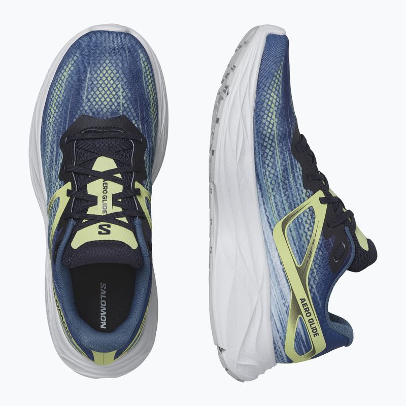 Кросівки для бігу чоловічі Salomon Aero Glide blue ashes/dark sapphire/sunny lime 16