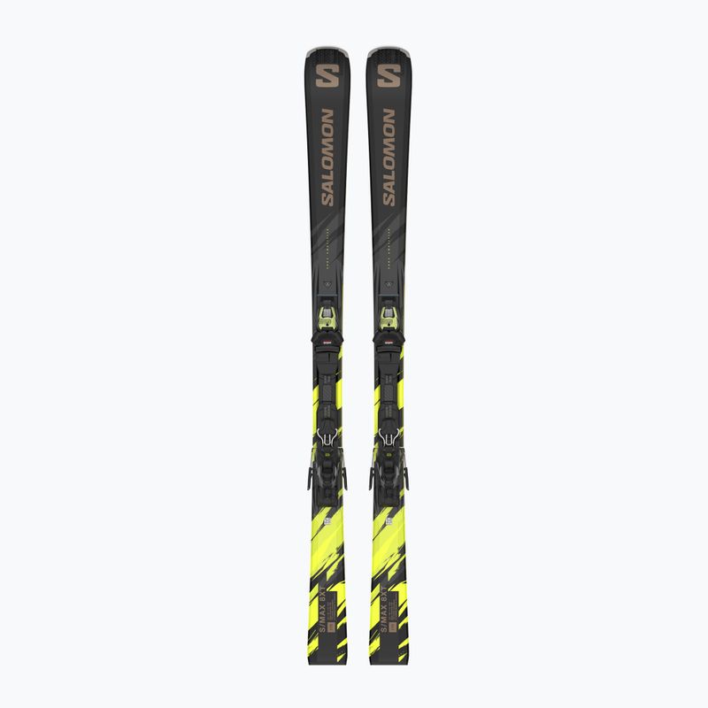 Гірські лижі Salomon S/Max 8 XT + M11 GW чорні/дерево/безпечно-жовті 6