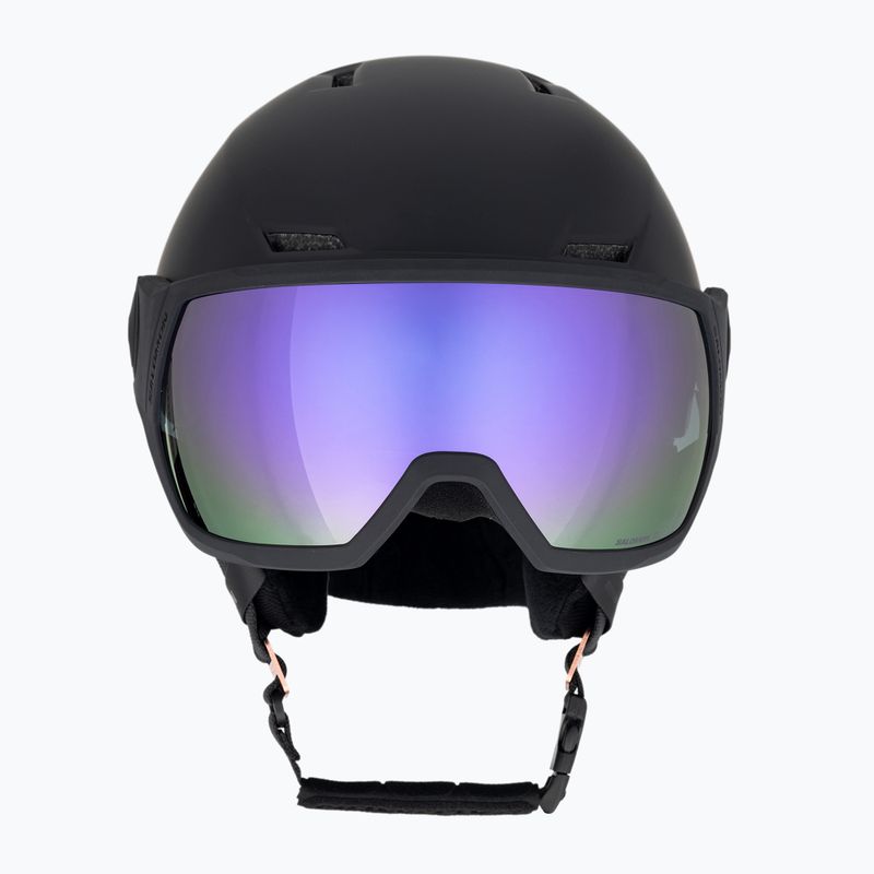 Шолом гірськолижний Salomon Icon LT Visor S2 black/pink/gold 2