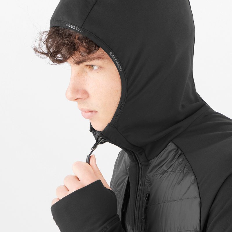 Куртка гібридна чоловіча Salomon Elixir Hybrid Hoodie Insulated deep black 3