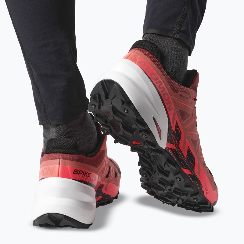 Кросівки для бігу чоловічі Salomon Spikecross 6 GTX cow hide/black/neon flame 14