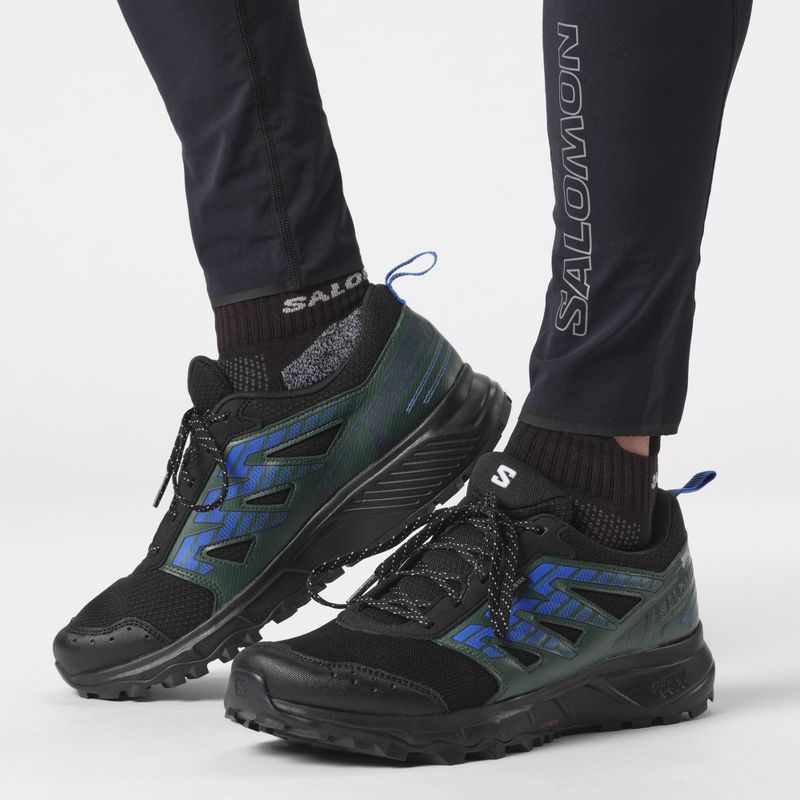 Кросівки для бігу чоловічі Salomon Wander GTX black/darkest spruce/ibiza blue 4