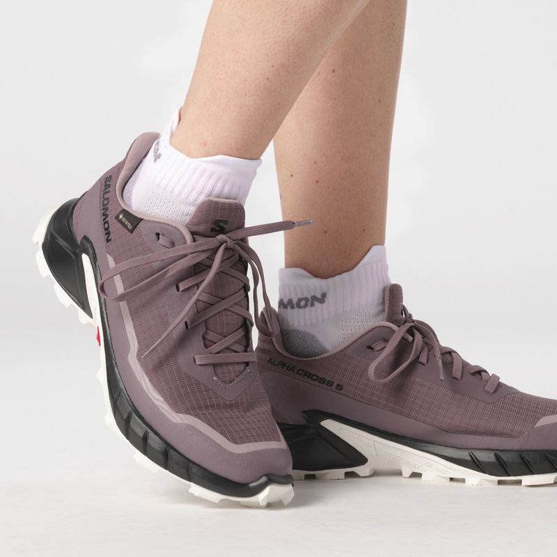 Кросівки для бігу жіночі Salomon Alphacross 5 GTX moonscape/black/white 10
