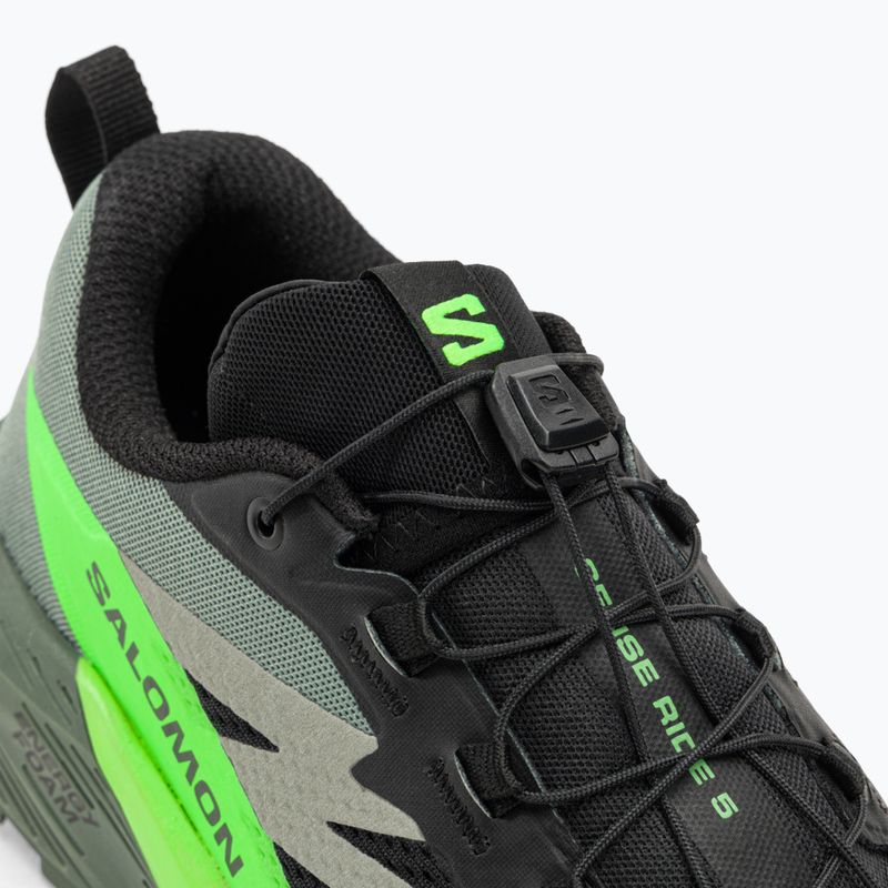 Кросівки для бігу чоловічі Salomon Sense Ride 5 black/laurel wreath/green gecko 9