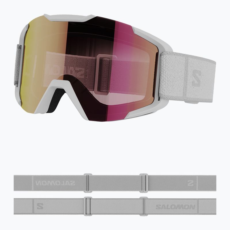 Гірськолижні окуляри Salomon XV білі/рубінові 2