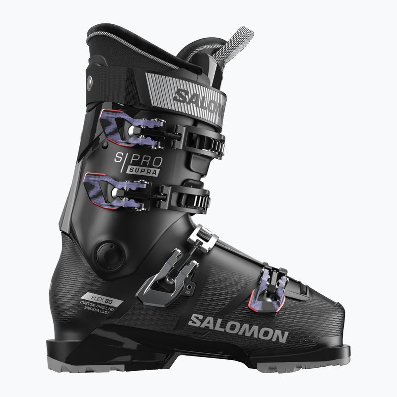 Черевики гірськолижні жіночі Salomon S/Pro Supra 80 W GW black/silver met./sweet lavender 6