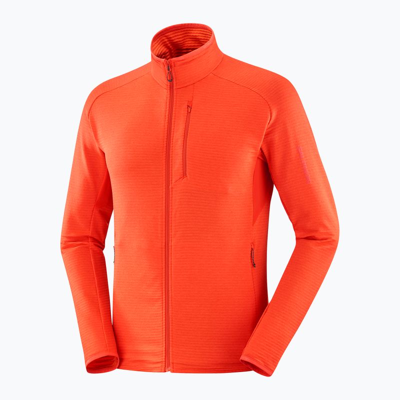 Кофта трекінгова чоловіча Salomon Essential Lightwarm FZ cherry tomato 5