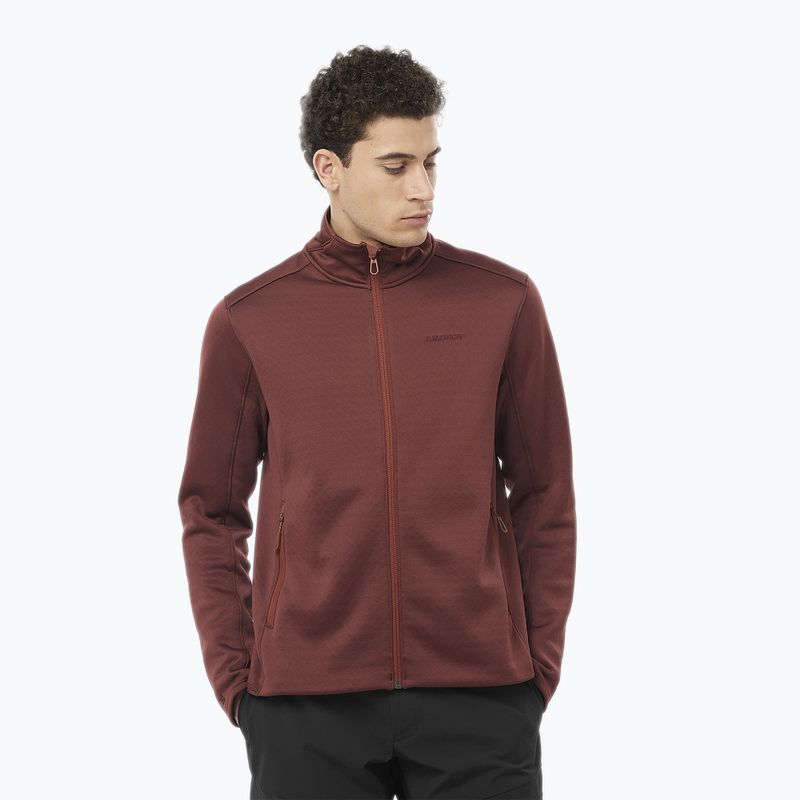 Кофта трекінгова чоловіча Salomon Essential Midwarm Fz rum raisin