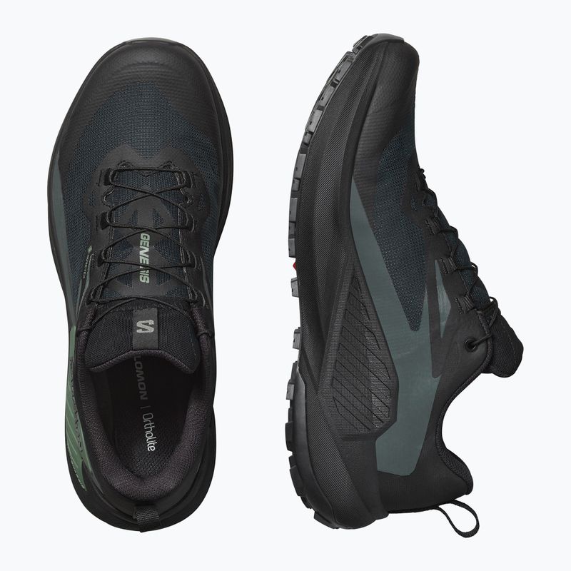 Кросівки для бігу чоловічі Salomon Genesis GTX black/agave green/urban chic 13