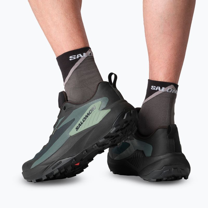 Кросівки для бігу чоловічі Salomon Genesis GTX black/agave green/urban chic 15