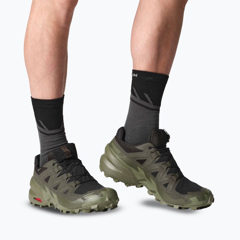 Кросівки для бігу чоловічі Salomon Speedcross 6 GTX black/peat/deep lichen green 7