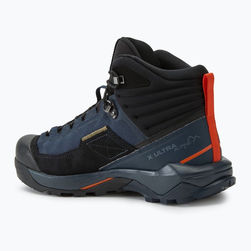 Чоловічі трекінгові черевики Salomon X Ultra Alpine MID GTX сині ночі/чорні/червоні помаранчеві 3