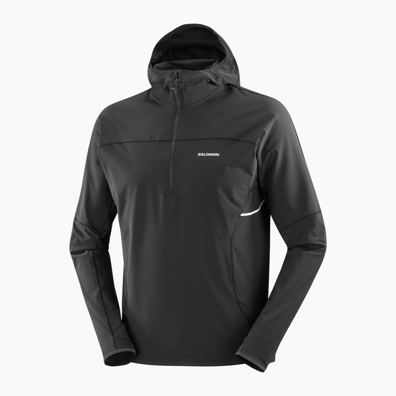 Кофта для бігу чоловіча Salomon Sense Aero Hybrid Half Zip Hooded deep black 7