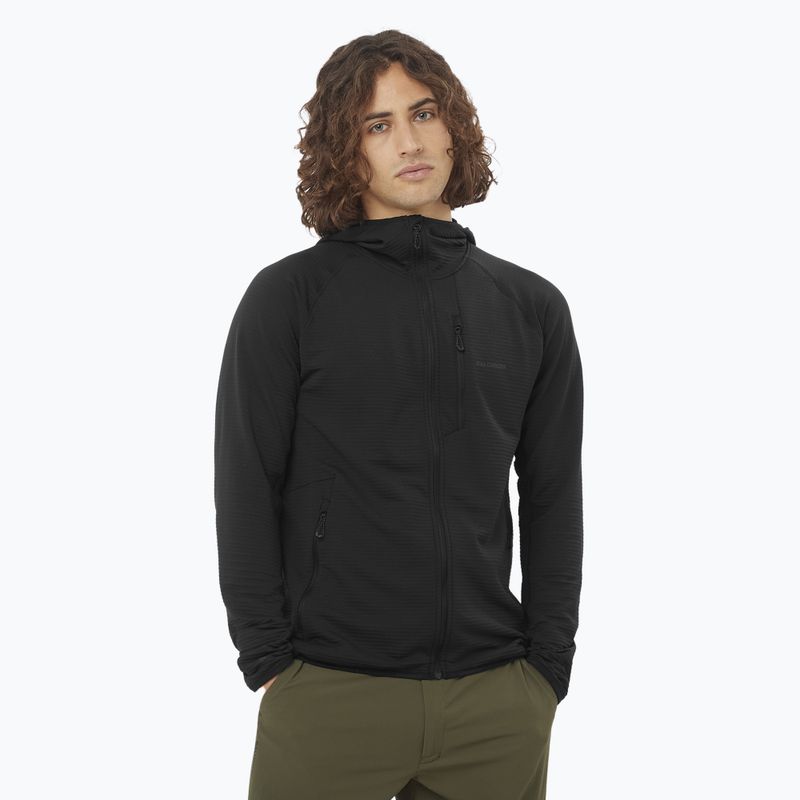 Кофта трекінгова чоловіча Salomon Sntial Lightwarm Hybrid deep black