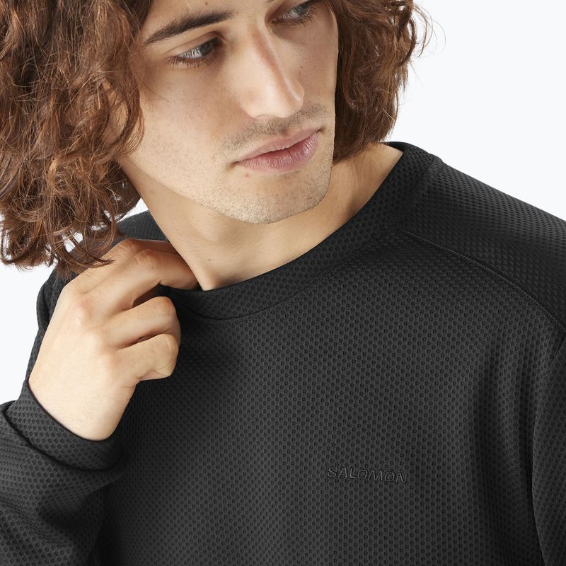 Кофта трекінгова чоловіча Salomon Motomesh Crewneck deep black 3