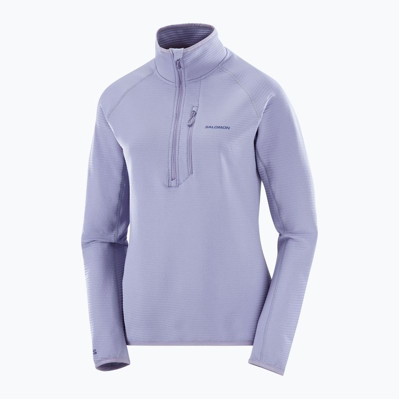Кофта трекінгова жіноча Salomon Essential Lightwarm Half Zip blue granite 6