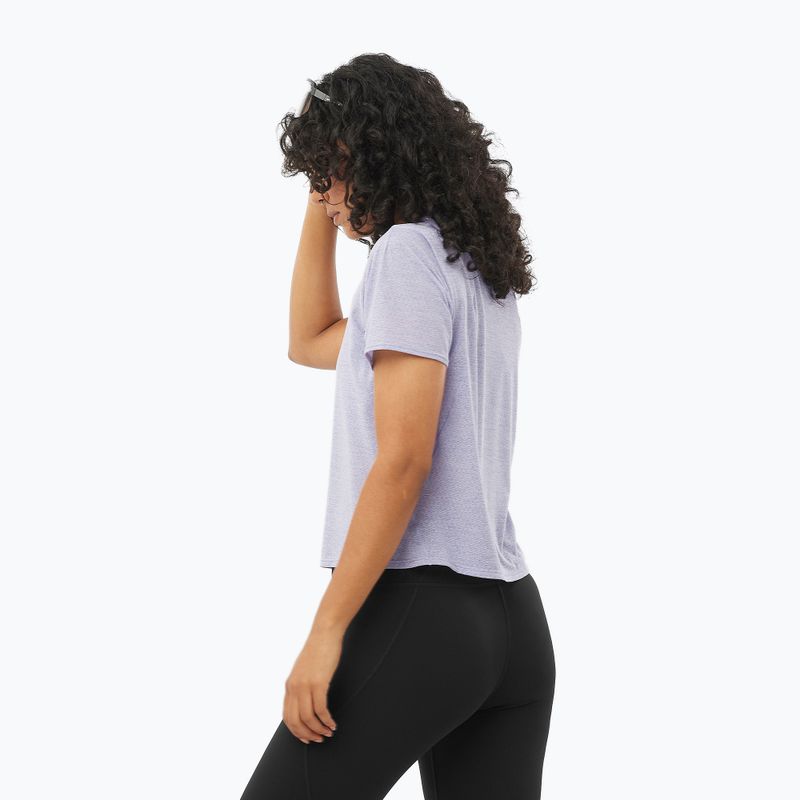Футболка для бігу жіноча Salomon SHAKEout Air Crop SS Tee cosmic sky 2
