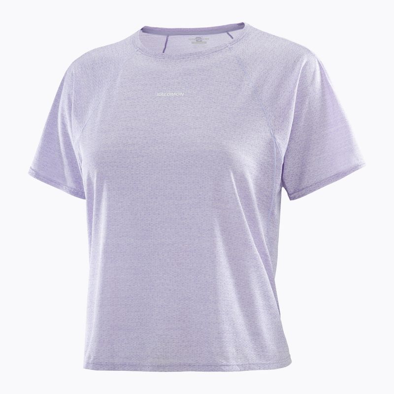 Футболка для бігу жіноча Salomon SHAKEout Air Crop SS Tee cosmic sky 3