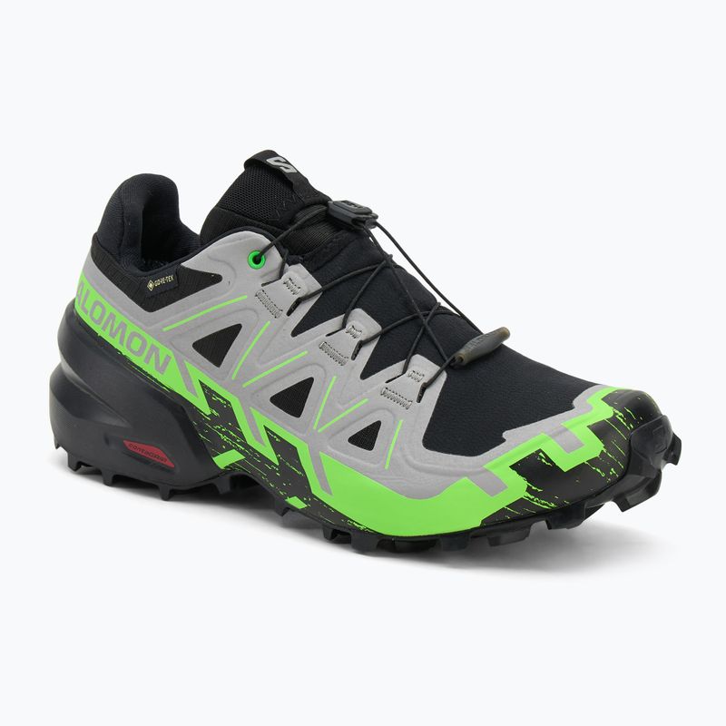 Кросівки для бігу чоловічі Salomon Speedcross 6 GTX black/alloy/green gecko