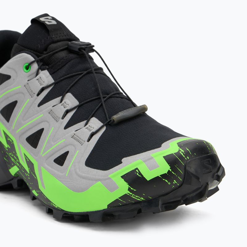 Кросівки для бігу чоловічі Salomon Speedcross 6 GTX black/alloy/green gecko 7