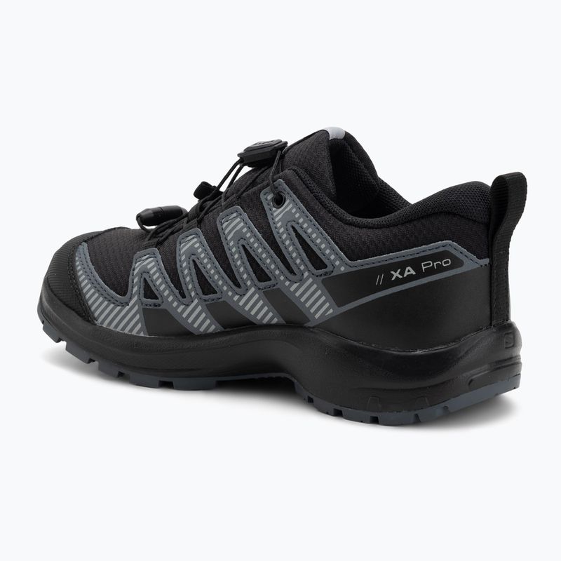 Кросівки трекінгові дитячі Salomon XA Pro 3D V8 Waterproof black/turbulence/quarry 3