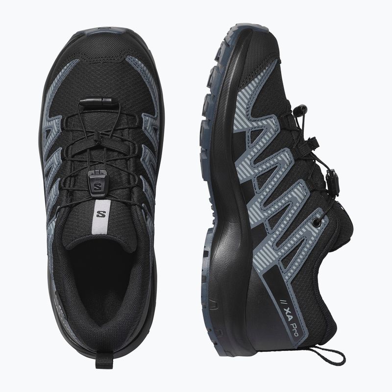 Кросівки трекінгові дитячі Salomon XA Pro 3D V8 Waterproof black/turbulence/quarry 12