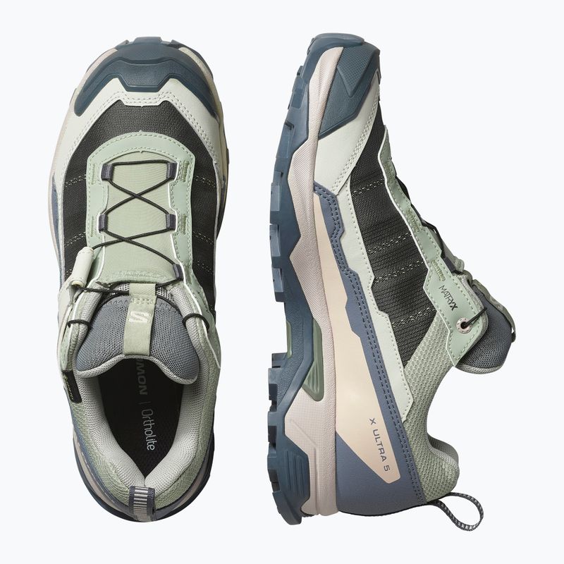 Жіночі трекінгові черевики Salomon X ULTRA 5 GTX морська трава / турбулентність / ніжний персик 6