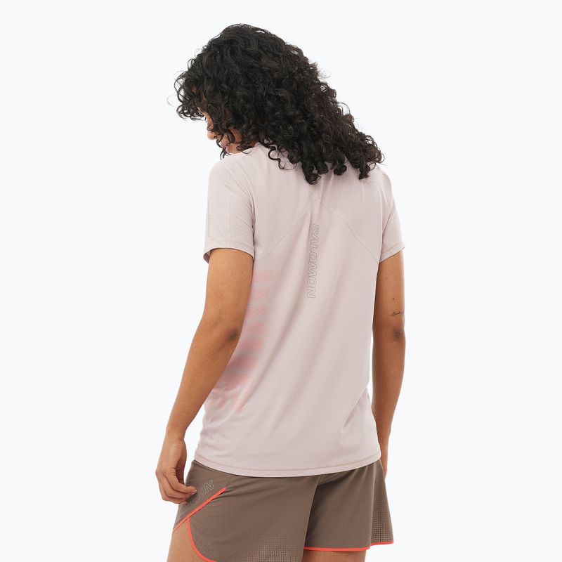 Футболка для бігу жіноча Salomon Sense Aero Tee GFX etherea/neon flame 2