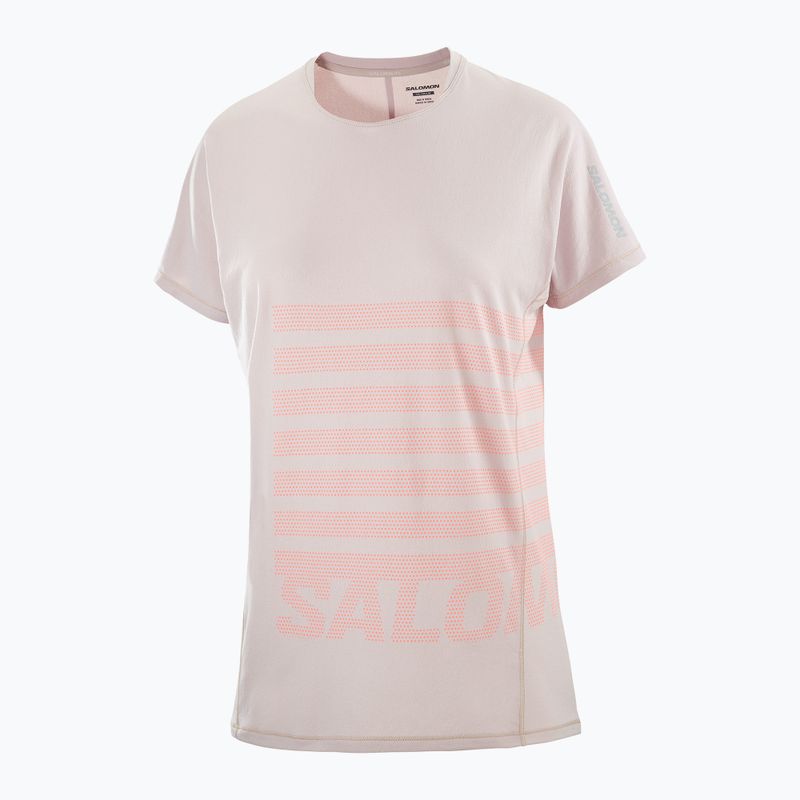 Футболка для бігу жіноча Salomon Sense Aero Tee GFX etherea/neon flame 4