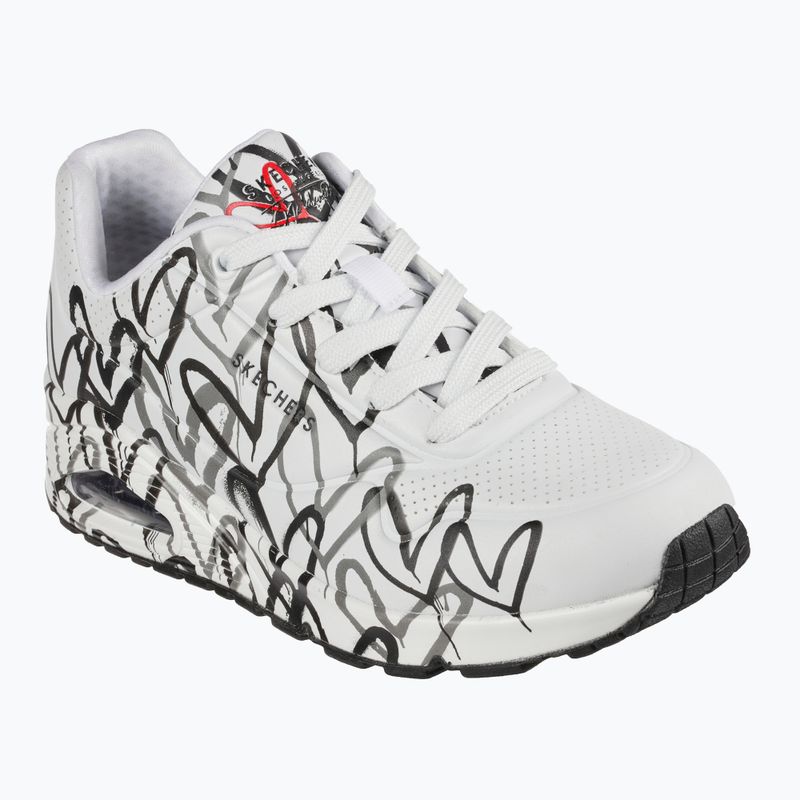 Кросівки жіночі SKECHERS JGoldcrown Uno Spread The Love white/black/gray 8