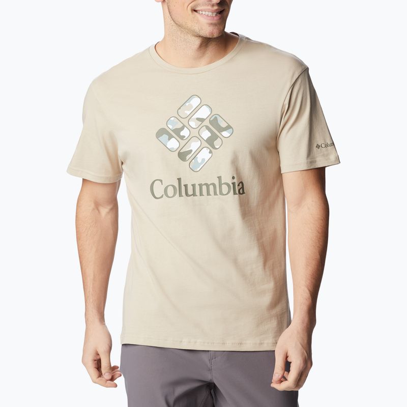Футболка трекінгова чоловіча Columbia Rapid Ridge Graphic ancient fossil/csc stacked camo graphic