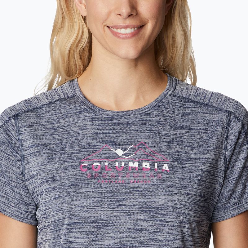 Футболка трекінгова жіноча Columbia Zero Rules Graphic Crew nocturnal hthr/csc range lines graphic 3